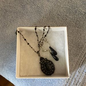 Black necklace and earrings set